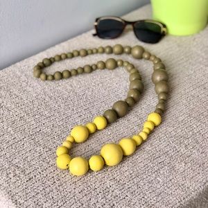 Anthropologie boho long wood bead necklace